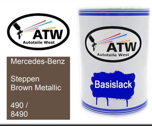 Mercedes-Benz, Steppen Brown Metallic, 490 / 8490: 500ml Lackdose, von ATW Autoteile West.